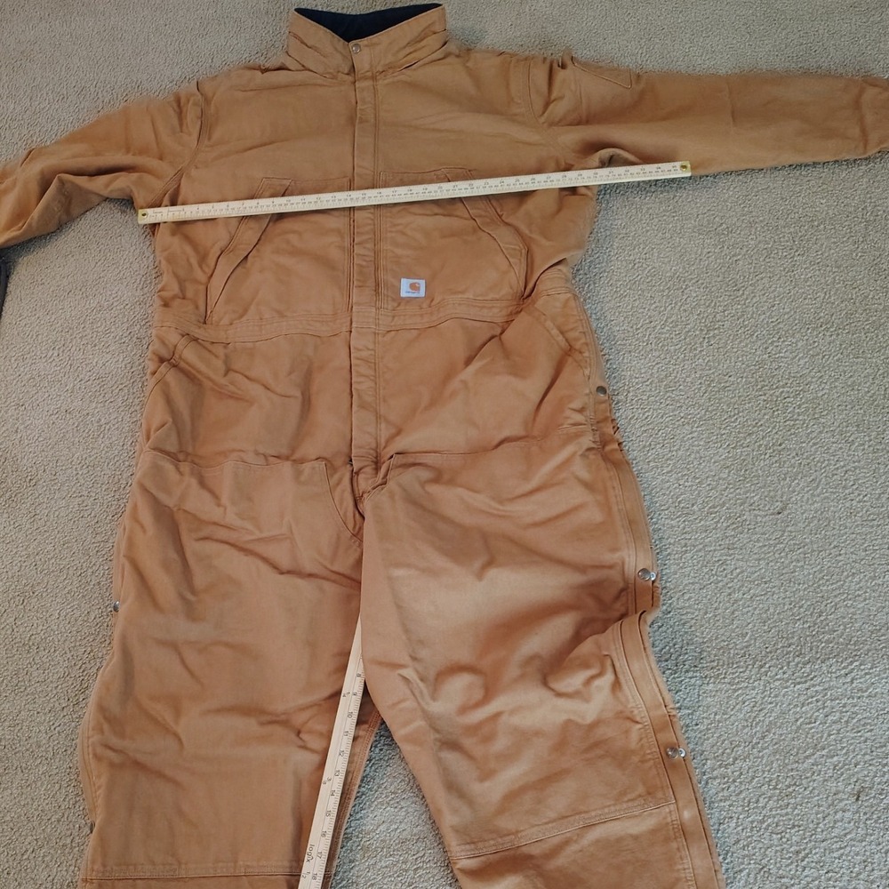 Carhartt Coveralls Mens 3XL Brown Excellent Loose Fit Duck OX4396-M Insulated
